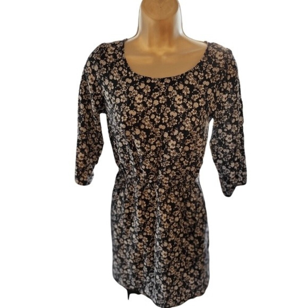 Divided H&M Navy Blue and White Floral Dress Size 4